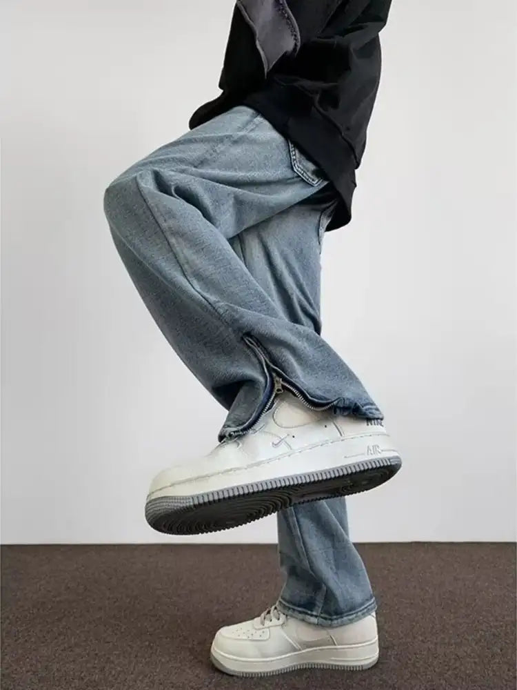 Men’s Full Size Loose Fit Wide Leg Jeans Plus