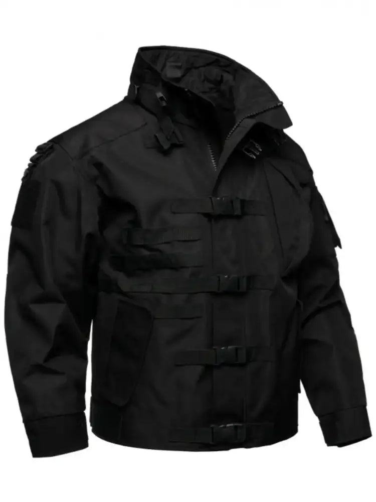 Men’s Full Size Multi Buckle Water-Resistant Jacket Plus