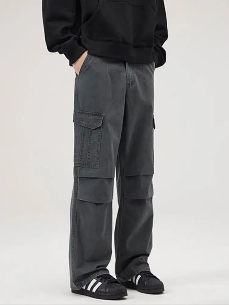 Men’s Full Size Multi-Pocket Cargo Pants with Ruched Detail Plus