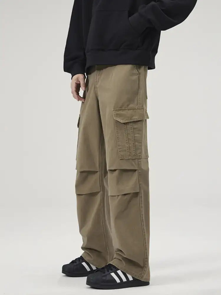 Men’s Full Size Multi-Pocket Cargo Pants with Ruched Detail Plus