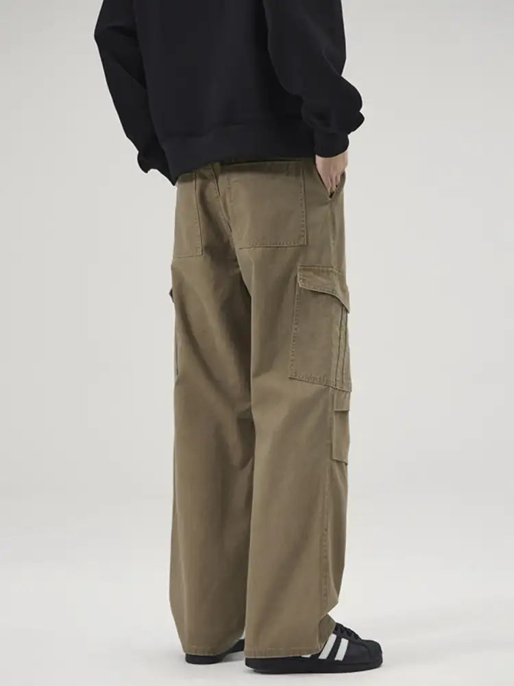 Men’s Full Size Multi-Pocket Cargo Pants with Ruched Detail Plus