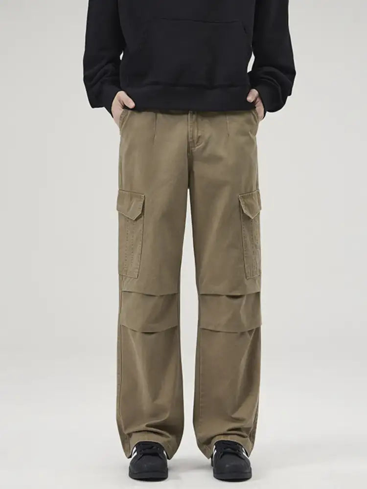 Men’s Full Size Multi-Pocket Cargo Pants with Ruched Detail Plus
