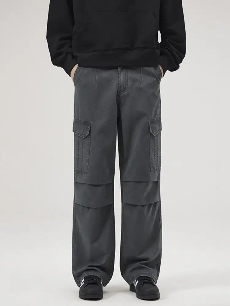 Men’s Full Size Multi-Pocket Cargo Pants with Ruched Detail Plus