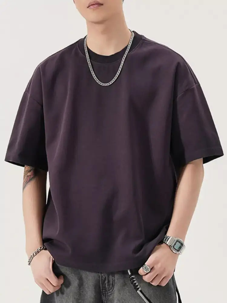 Men’s Full Size Oversized Round Neck T-Shirt Plus Size
