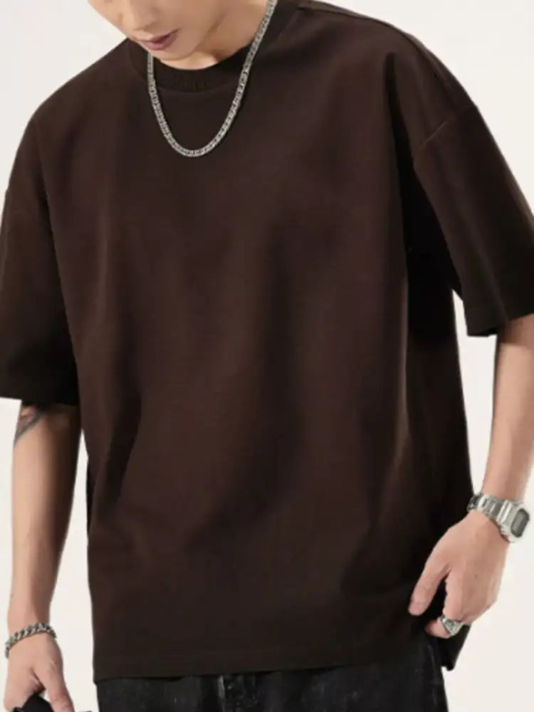 Men’s Full Size Oversized Round Neck T-Shirt Plus Size