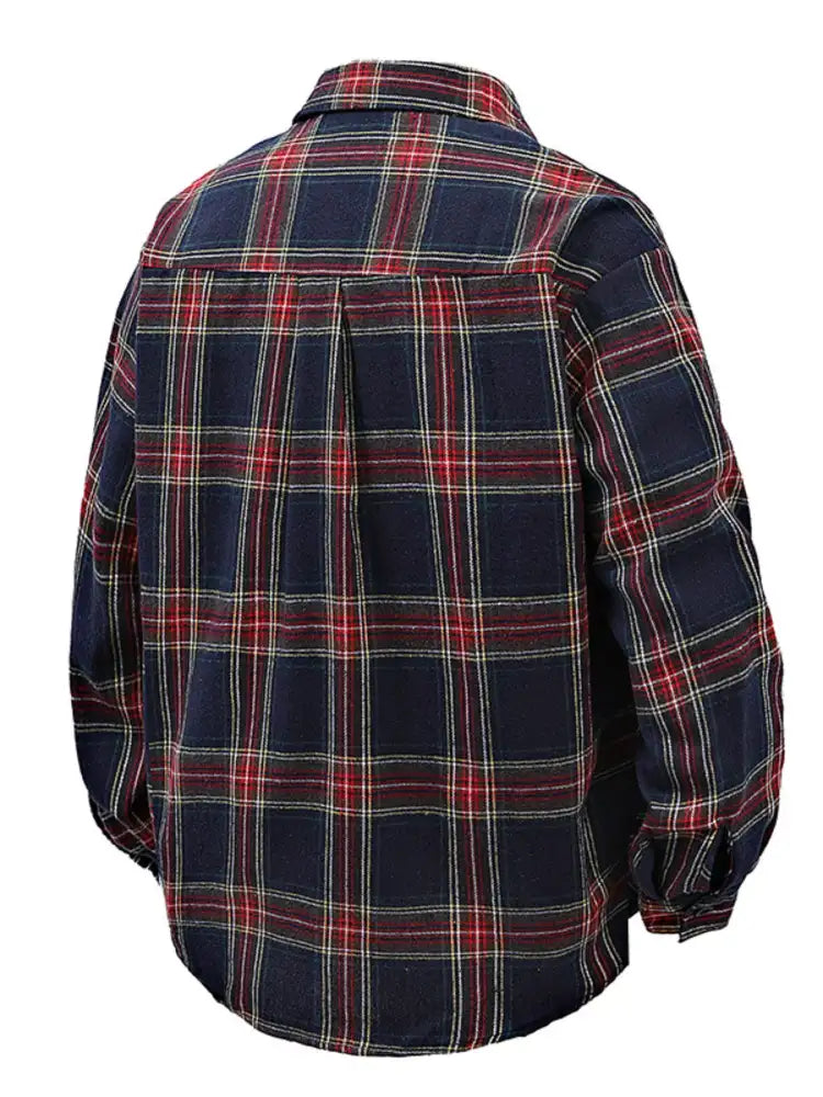 Men’s Full Size Plaid Button Up Long Sleeve Shirt Plus