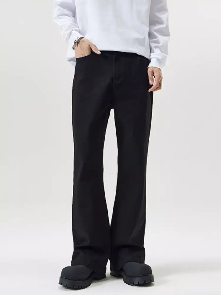 Men’s Full Size Pocketed Bootcut Jeans Plus