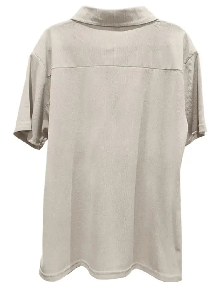 Men’s Full Size Quarter Zip Short Sleeve Polo and Pants Set Plus