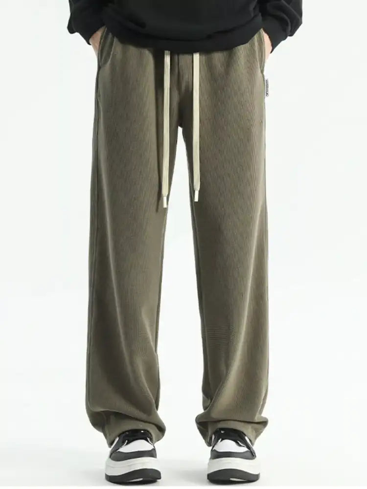 Men’s Full Size Relaxed Fit Drawstring Wide Leg Pants Plus