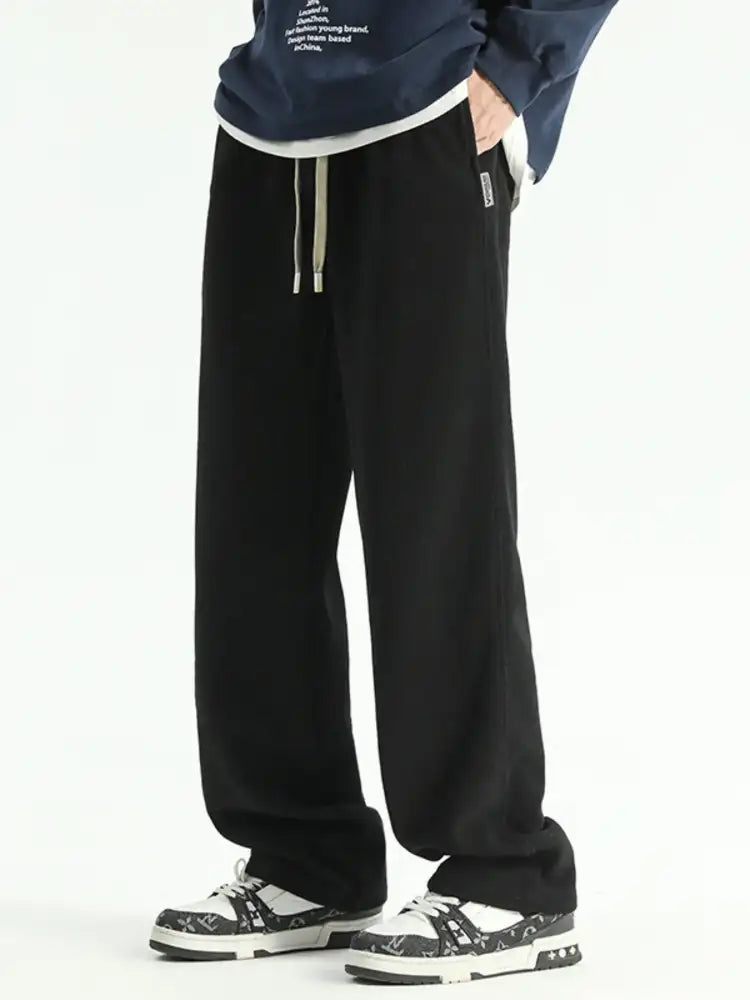Men’s Full Size Relaxed Fit Drawstring Wide Leg Pants Plus