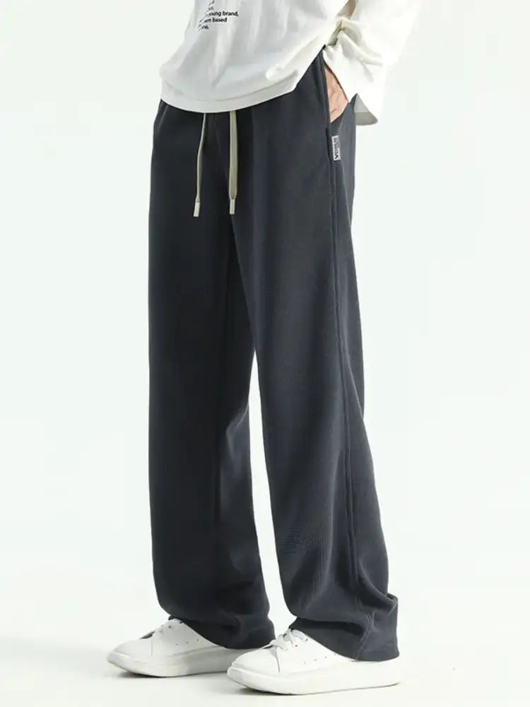 Men’s Full Size Relaxed Fit Drawstring Wide Leg Pants Plus