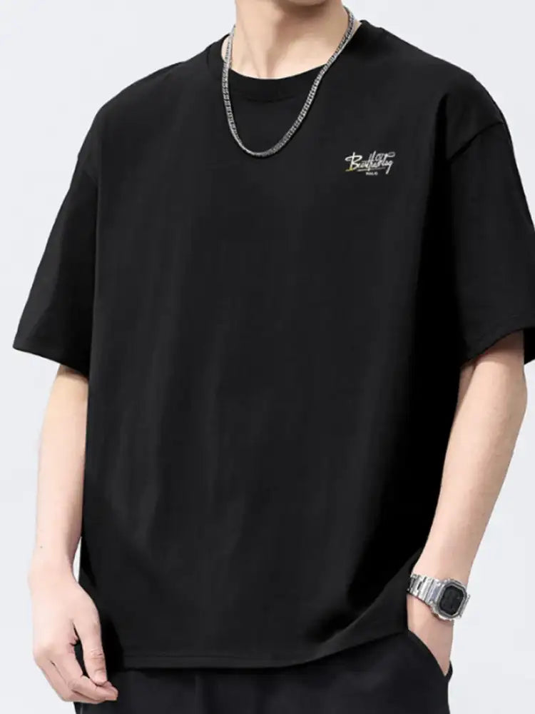 Men’s Full Size Round Neck Half Sleeve T-Shirt Plus Size