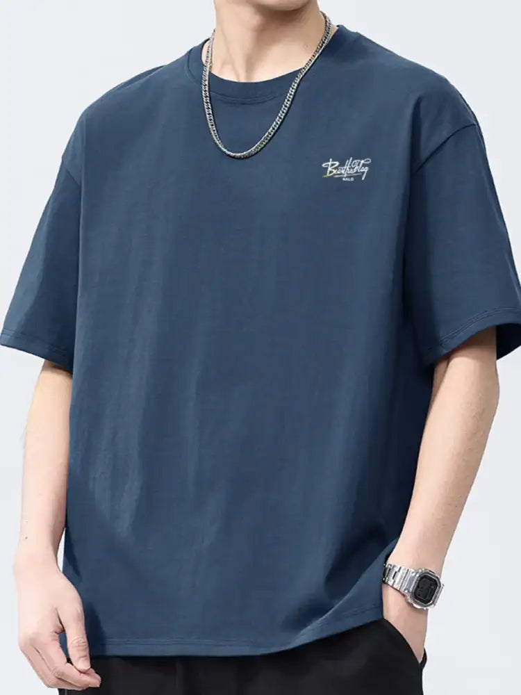 Men’s Full Size Round Neck Half Sleeve T-Shirt Plus Size