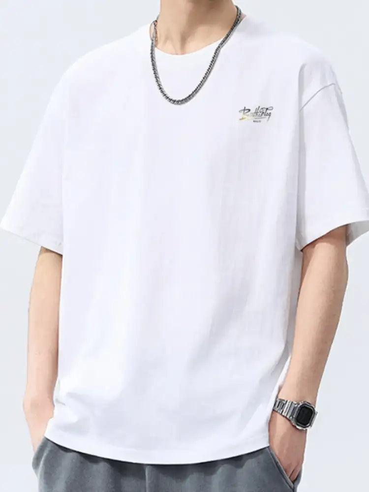 Men’s Full Size Round Neck Half Sleeve T-Shirt Plus Size