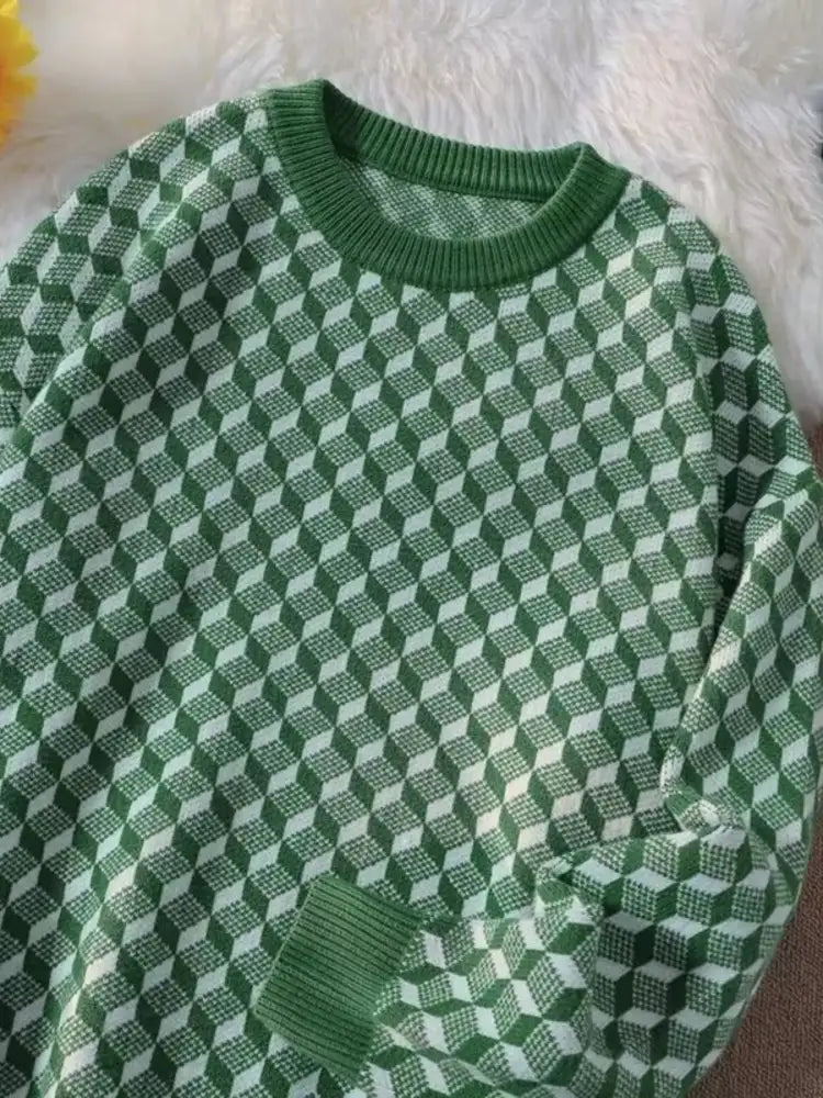 Men’s Full Size Round Neck Long Sleeve Sweater Plus