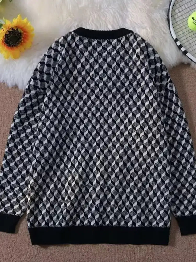 Men’s Full Size Round Neck Long Sleeve Sweater Plus