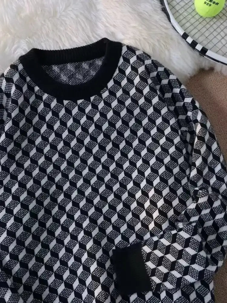 Men’s Full Size Round Neck Long Sleeve Sweater Plus