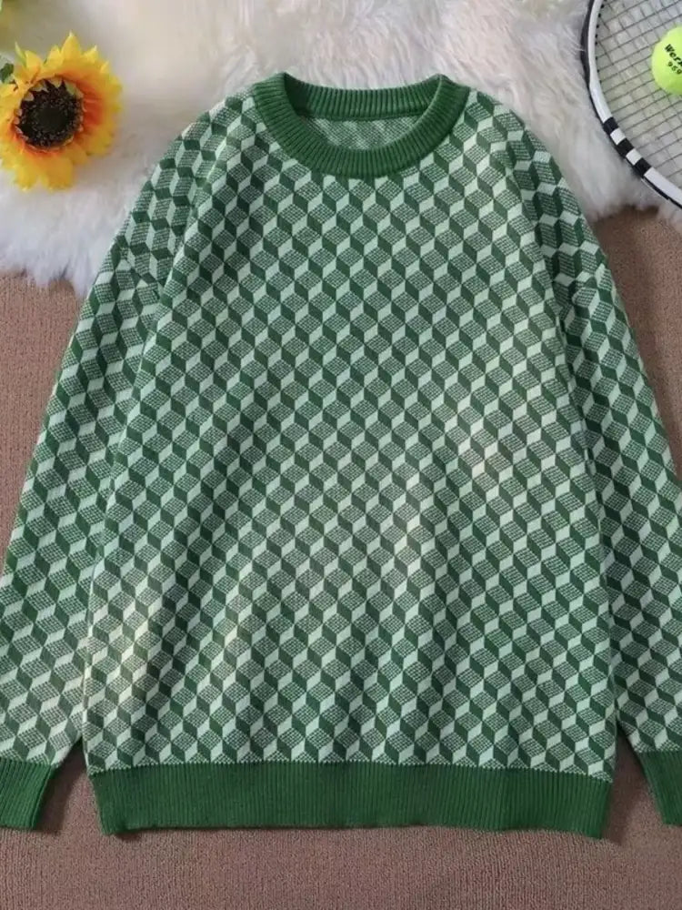 Men’s Full Size Round Neck Long Sleeve Sweater Plus