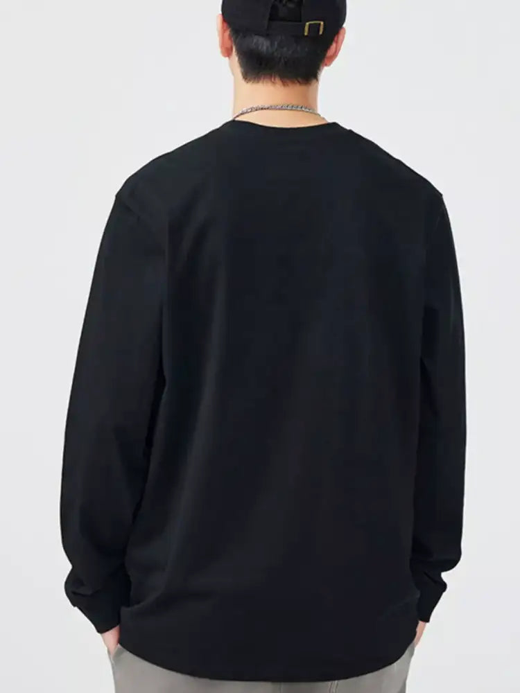 Men’s Full Size Round Neck Long Sleeve T-Shirt Plus