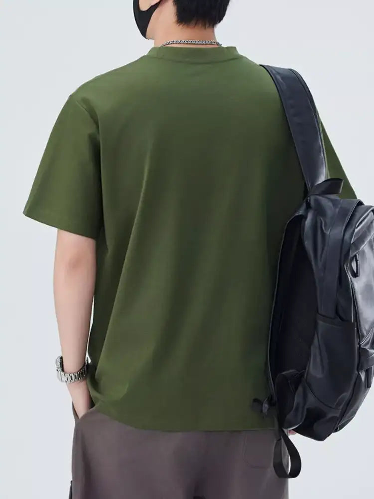 Men’s Full Size Round Neck Short Sleeve T-Shirt Plus Size