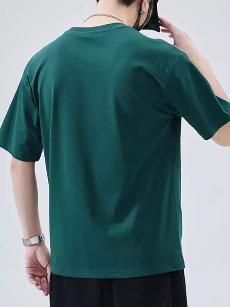 Men’s Full Size Round Neck Short Sleeve T-Shirt Plus Size