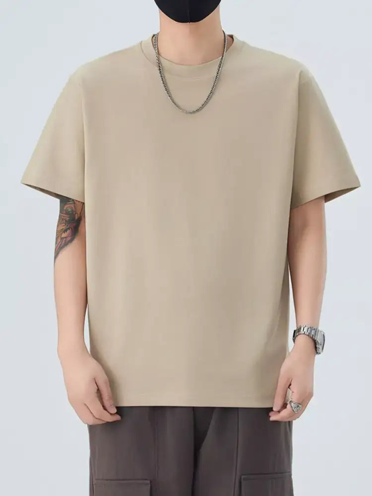 Men’s Full Size Round Neck Short Sleeve T-Shirt Plus Size