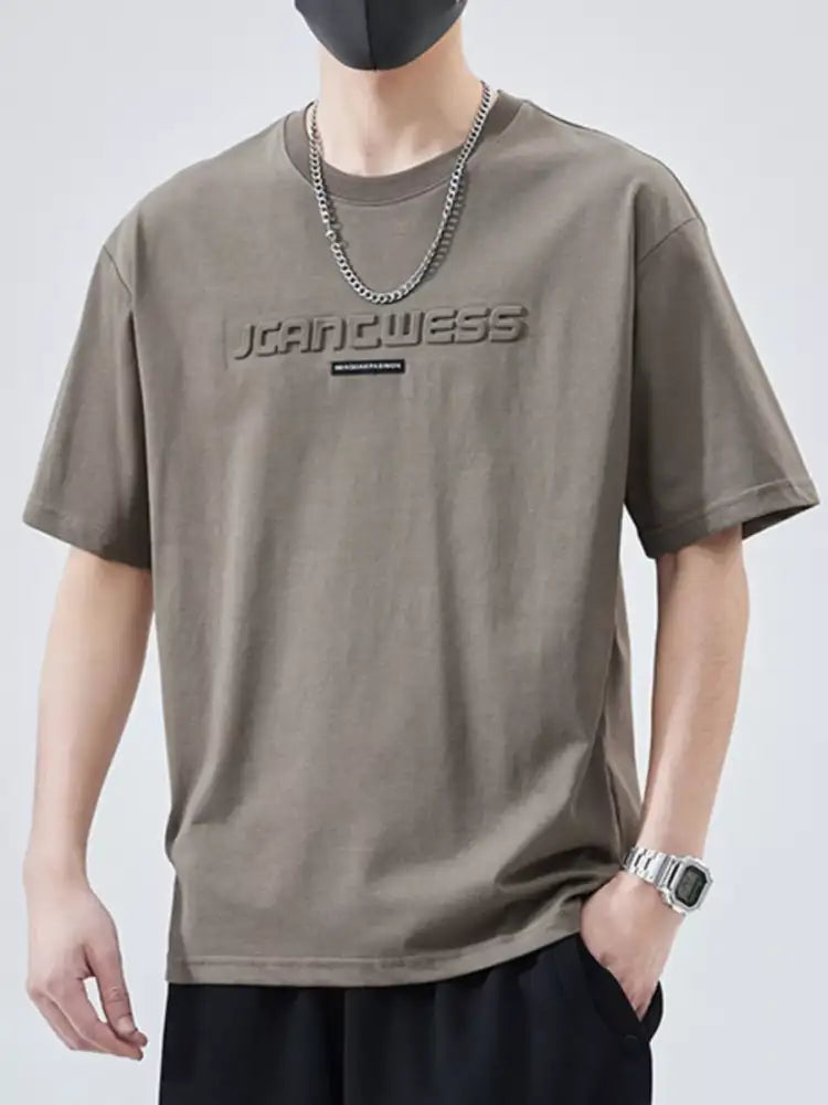 Men’s Full Size Round Neck Short Sleeve T-Shirt Plus Size