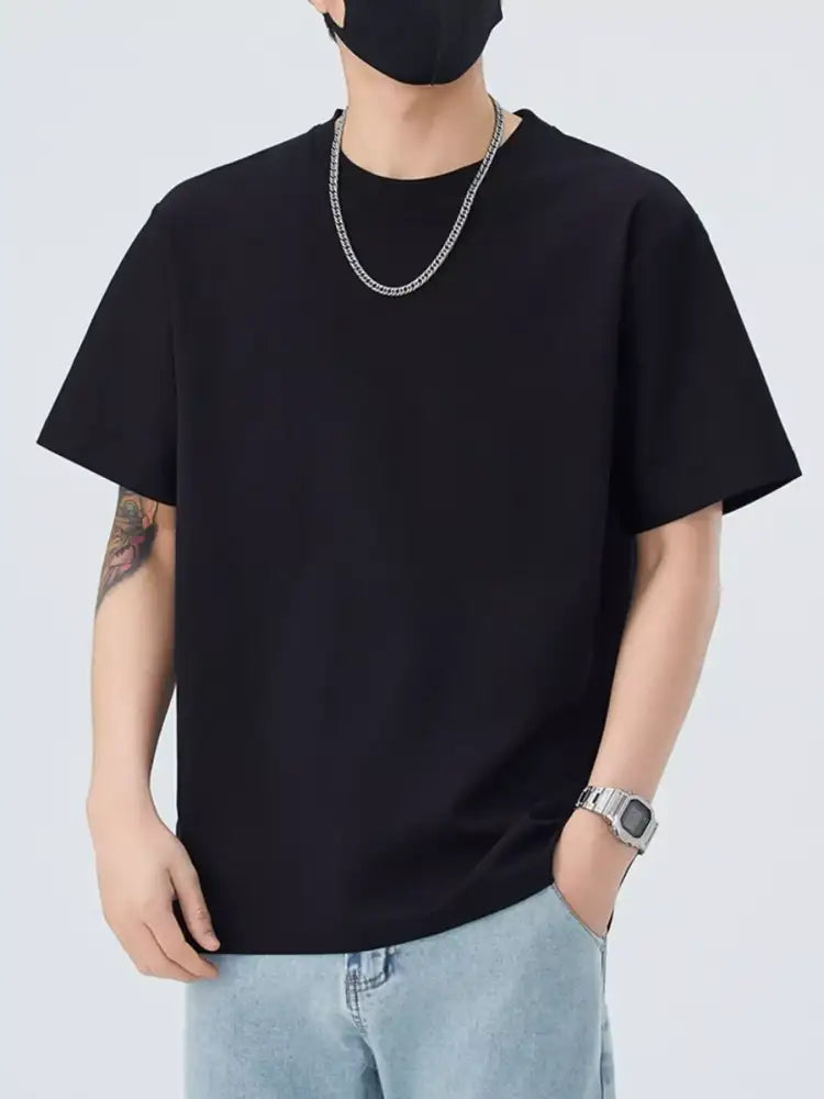 Men’s Full Size Round Neck Short Sleeve T-Shirt Plus Size