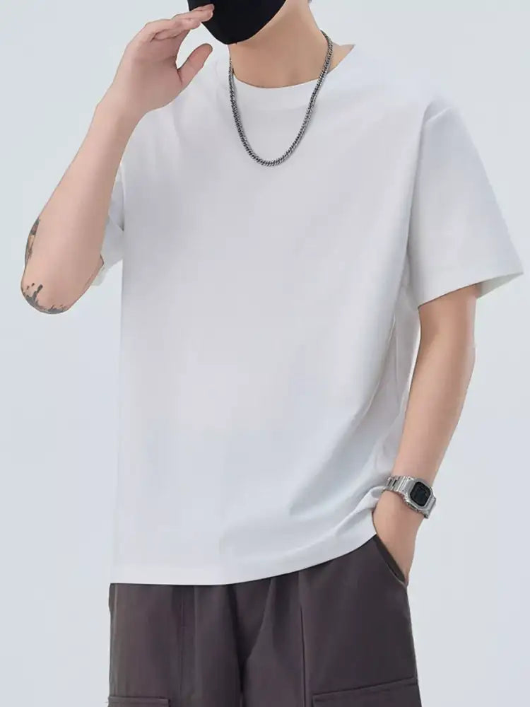 Men’s Full Size Round Neck Short Sleeve T-Shirt Plus Size