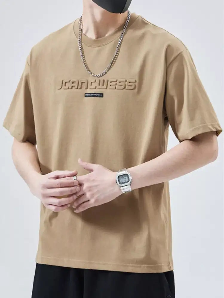 Men’s Full Size Round Neck Short Sleeve T-Shirt Plus Size