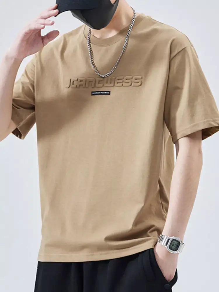 Men’s Full Size Round Neck Short Sleeve T-Shirt Plus Size