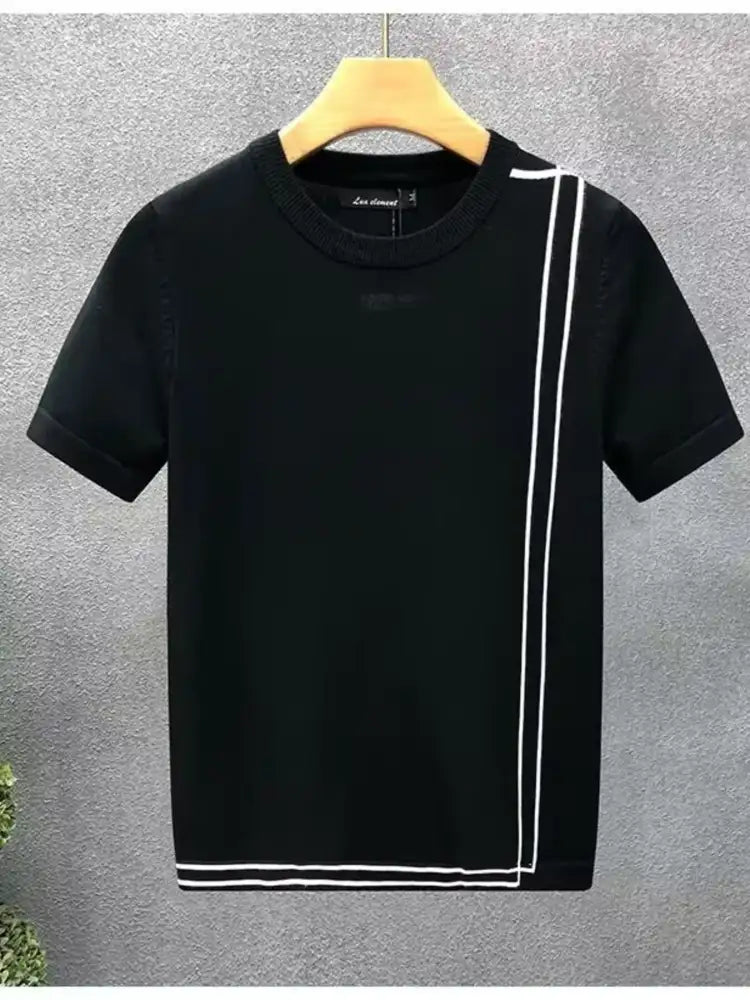 Men’s Full Size Round Neck Short Sleeve T-Shirt Plus