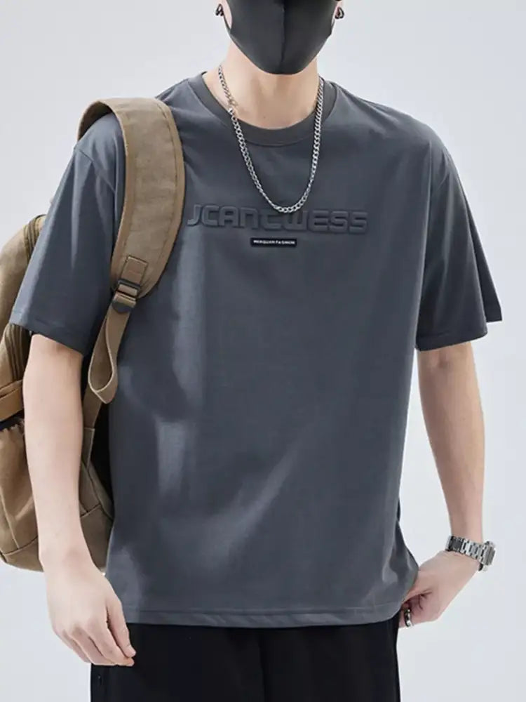 Men’s Full Size Round Neck Short Sleeve T-Shirt Plus Size