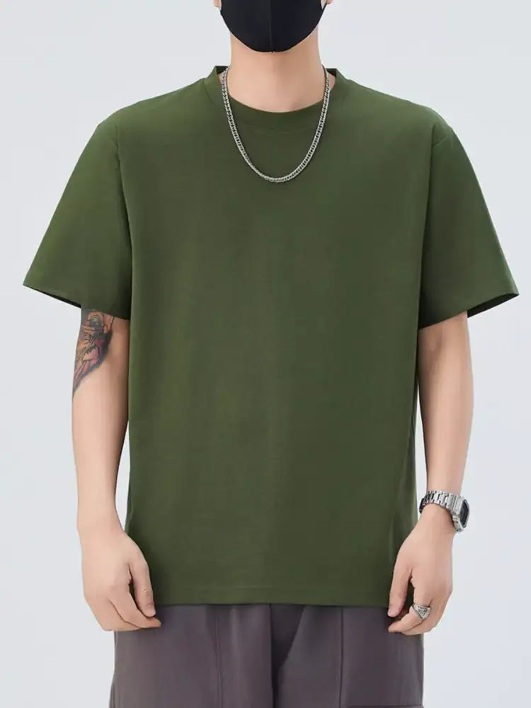 Men’s Full Size Round Neck Short Sleeve T-Shirt Plus Size