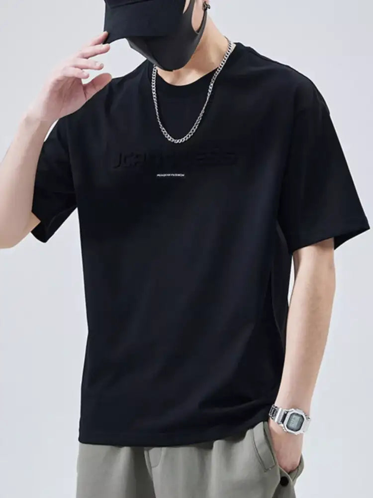 Men’s Full Size Round Neck Short Sleeve T-Shirt Plus Size