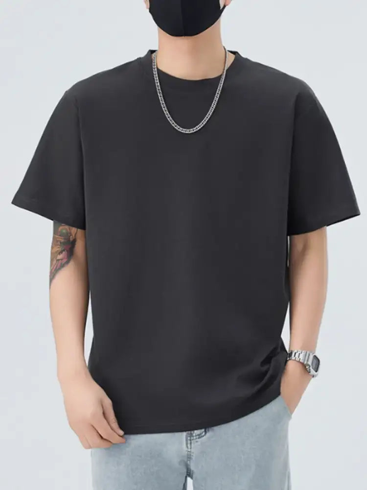 Men’s Full Size Round Neck Short Sleeve T-Shirt Plus Size