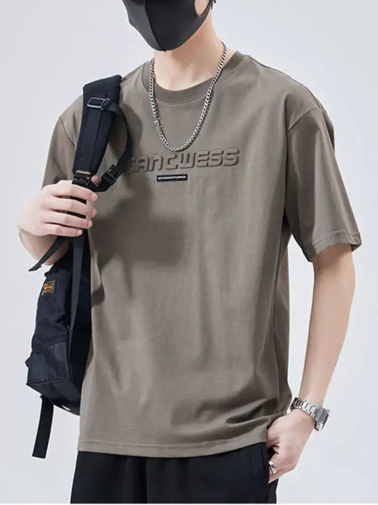 Men’s Full Size Round Neck Short Sleeve T-Shirt Plus Size