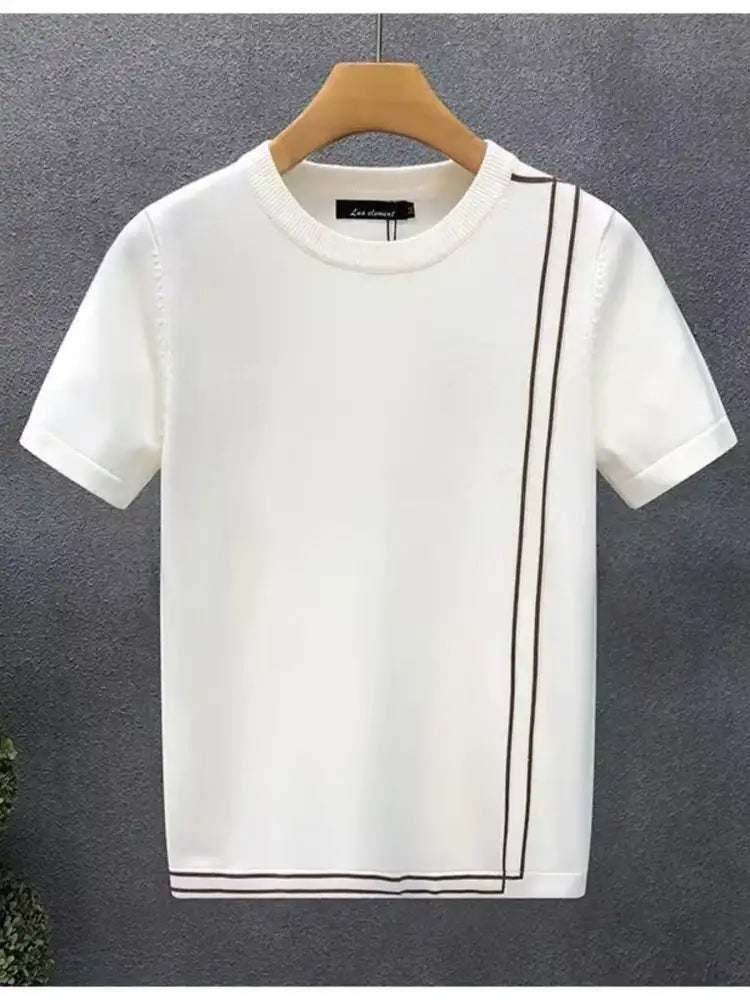 Men’s Full Size Round Neck Short Sleeve T-Shirt Plus