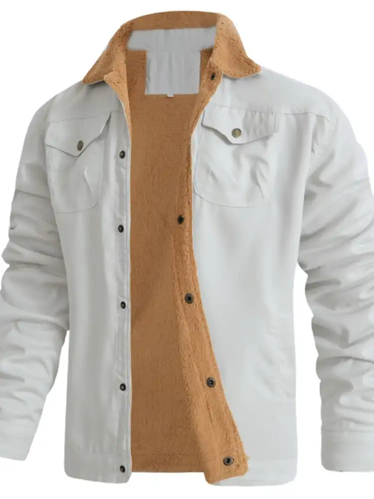 Men’s Full Size Sherpa Lined Long Sleeve Jacket Plus