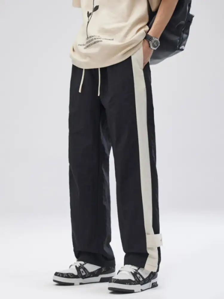 Men’s Full Size Side Striped Wide Leg Pants Plus