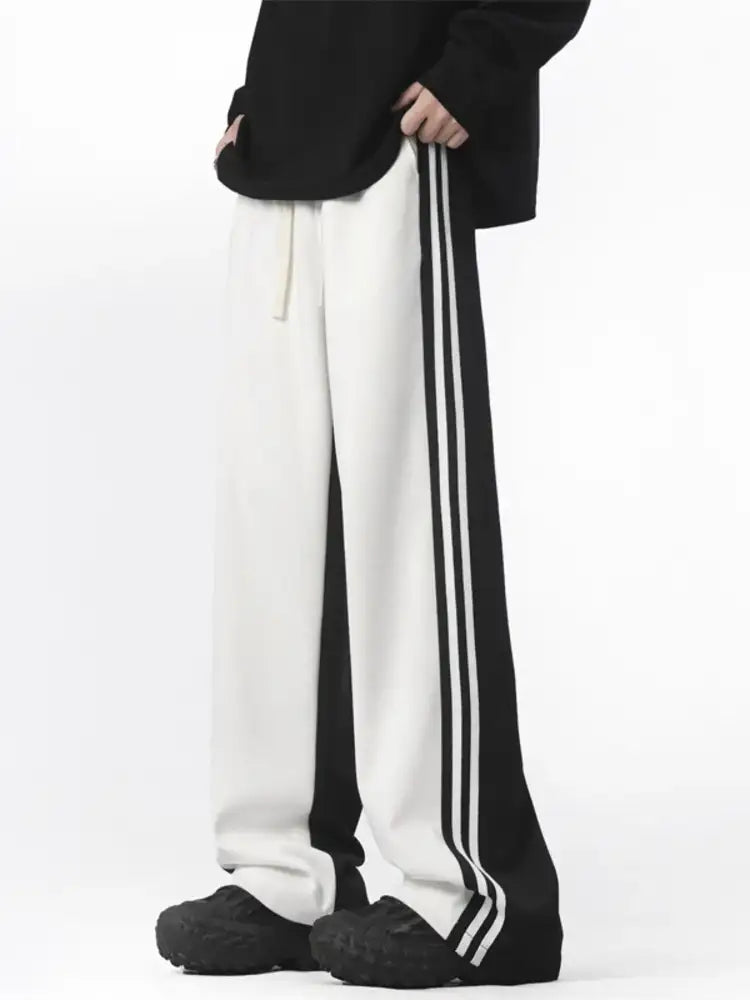 Men’s Full Size Side Striped Wide Leg Pants Plus