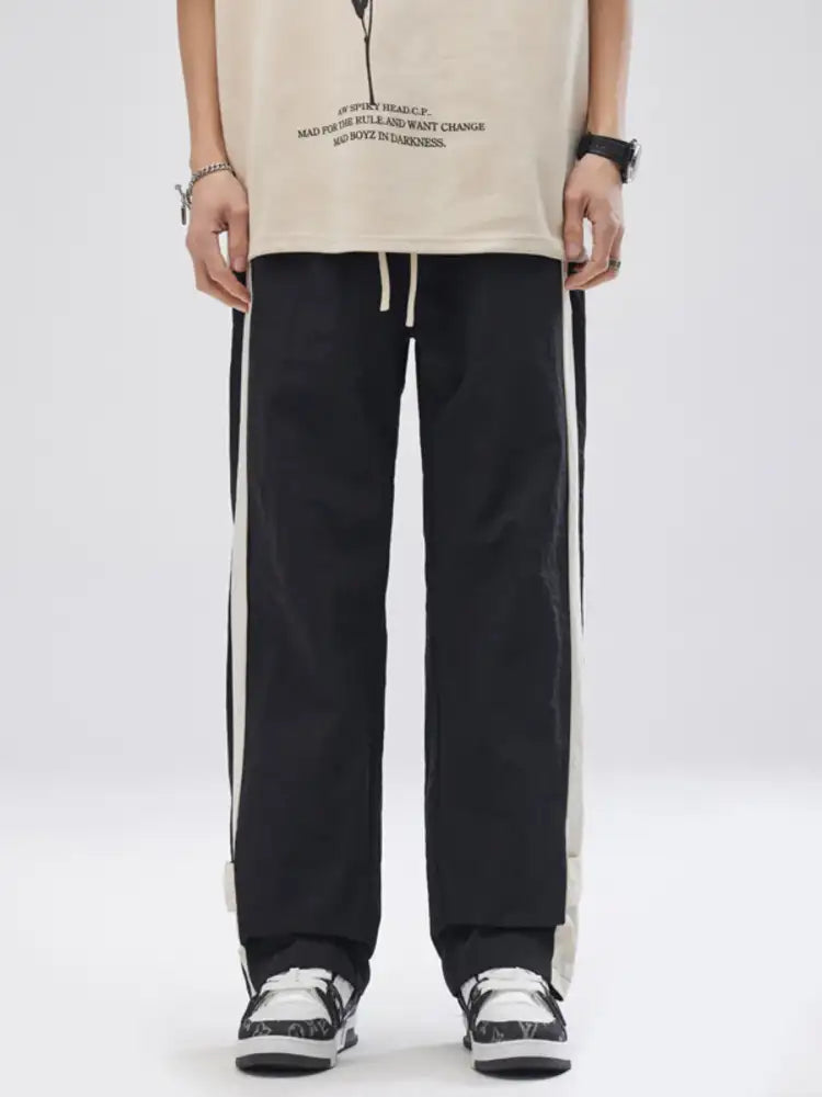 Men’s Full Size Side Striped Wide Leg Pants Plus