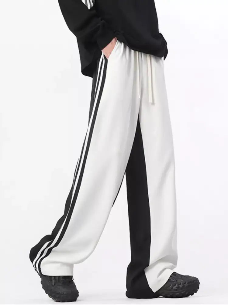 Men’s Full Size Side Striped Wide Leg Pants Plus