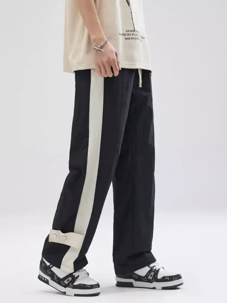 Men’s Full Size Side Striped Wide Leg Pants Plus