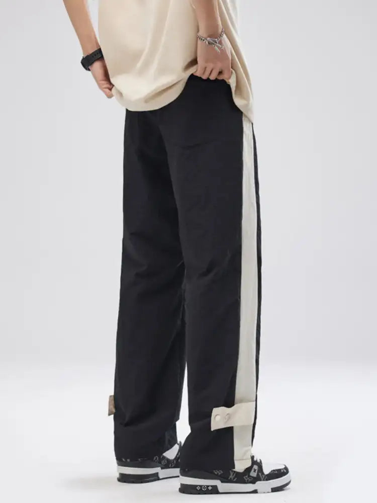 Men’s Full Size Side Striped Wide Leg Pants Plus