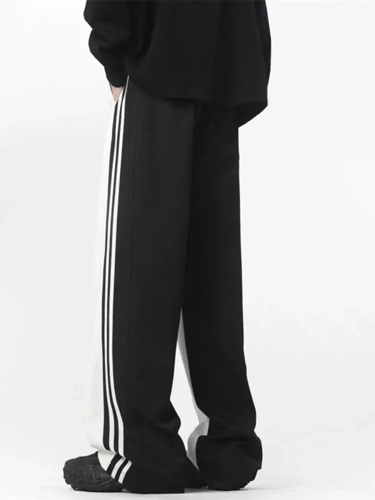 Men’s Full Size Side Striped Wide Leg Pants Plus