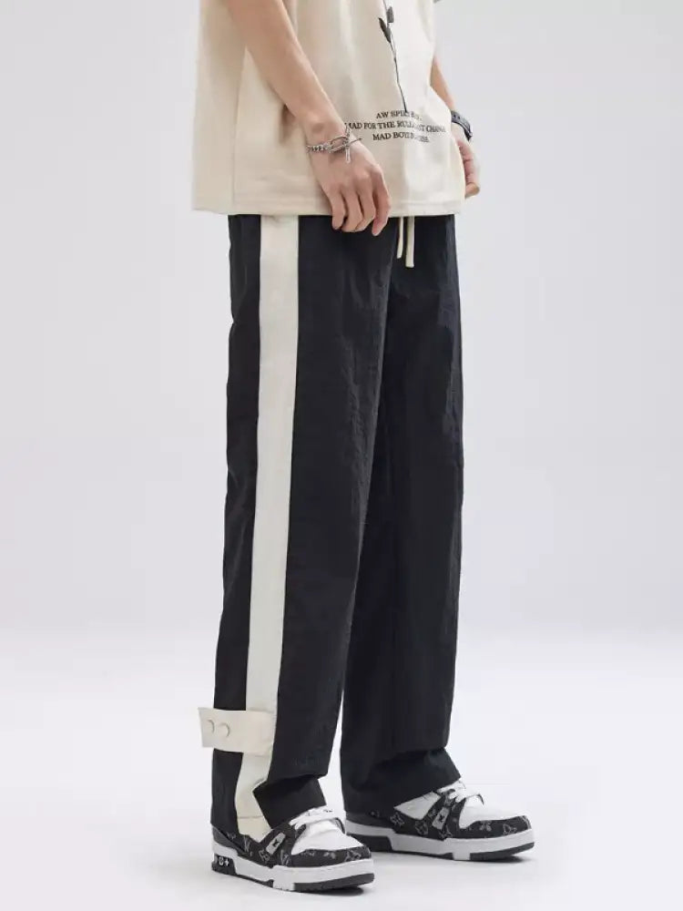 Men’s Full Size Side Striped Wide Leg Pants Plus