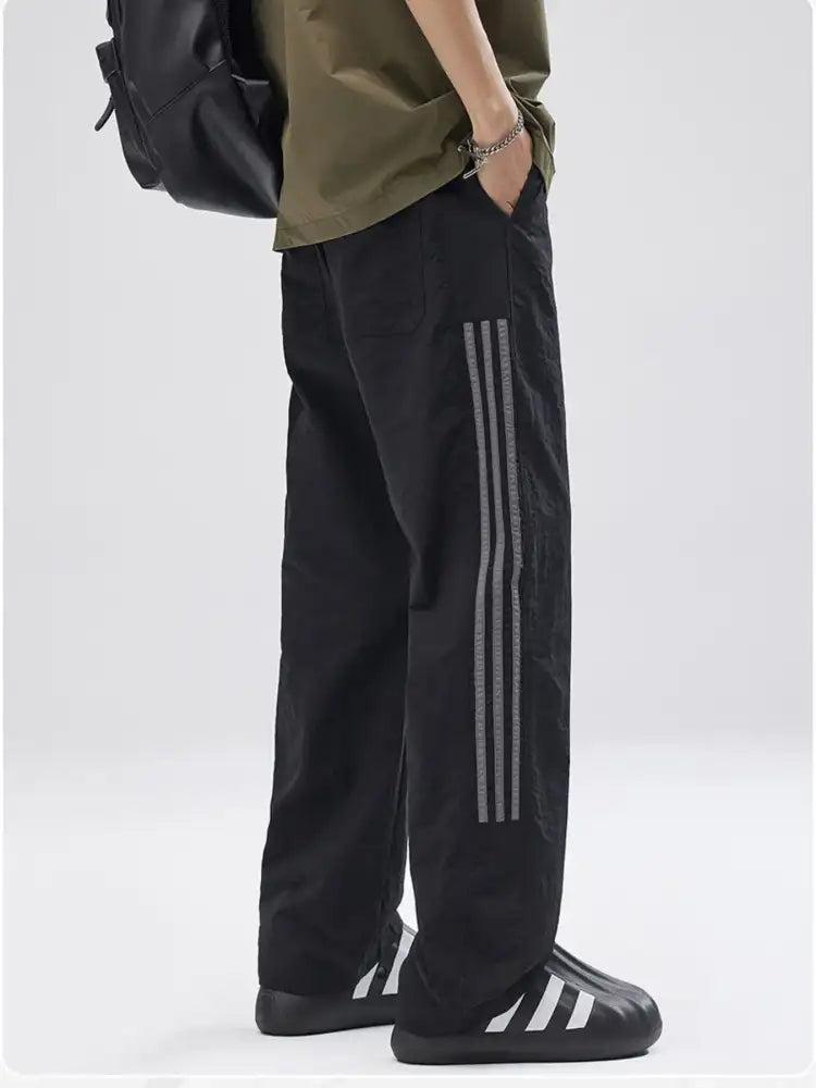 Men’s Full Size Striped Wide Leg Pants Plus