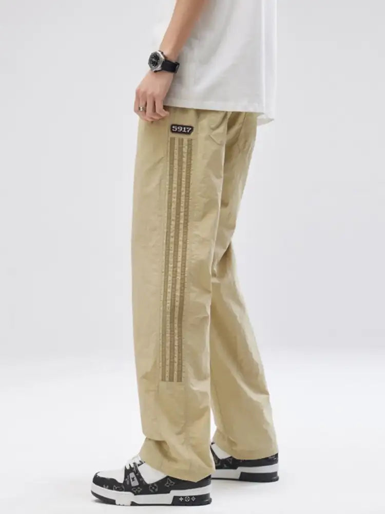 Men’s Full Size Striped Wide Leg Pants Plus