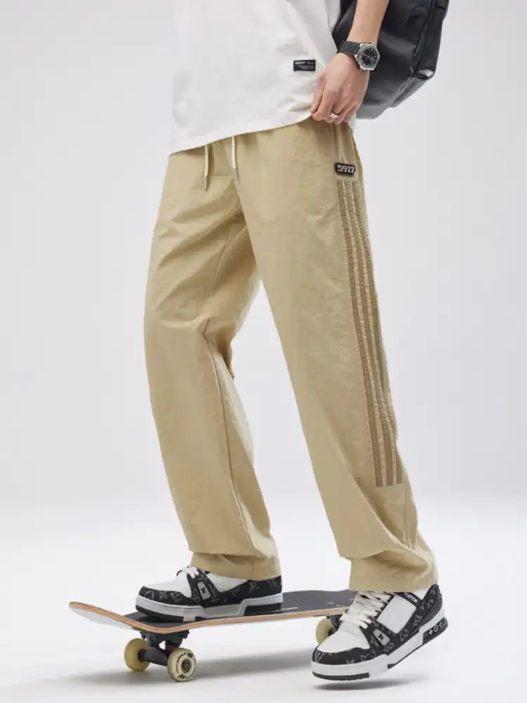 Men’s Full Size Striped Wide Leg Pants Plus